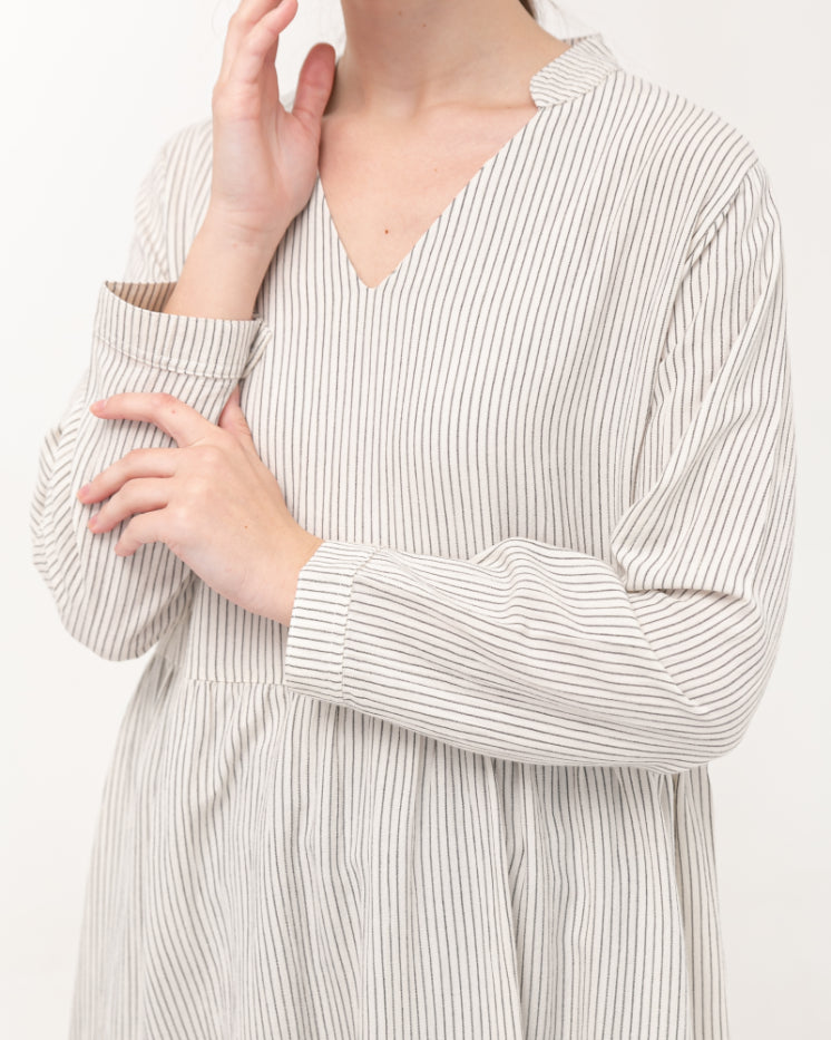 Kristin Linen Dress Stripes