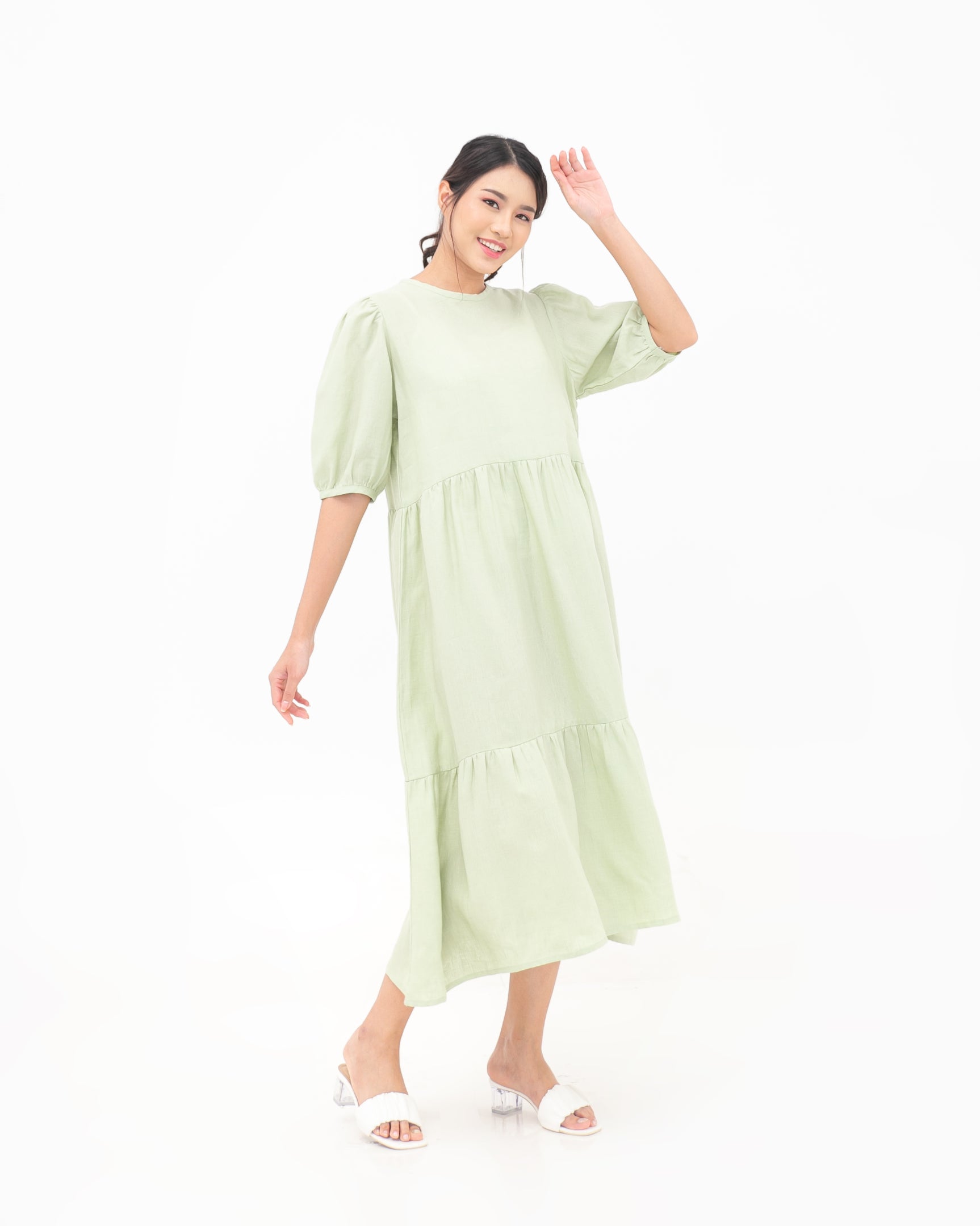 Luciana Linen Dress Sage