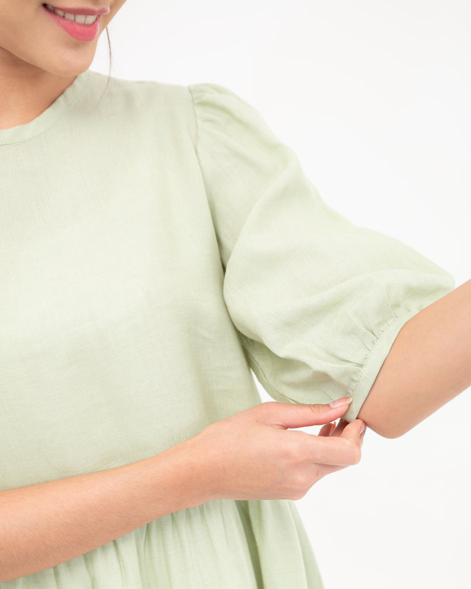 Luciana Linen Dress Sage