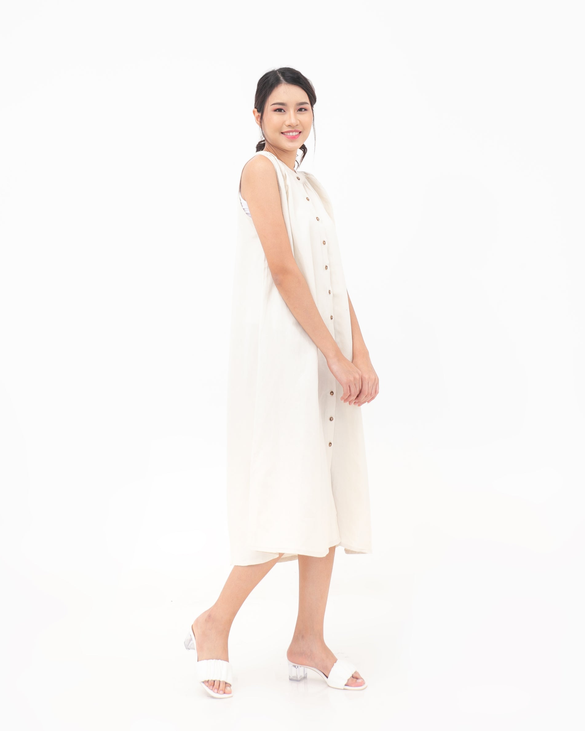 Tania Linen Dress Cream