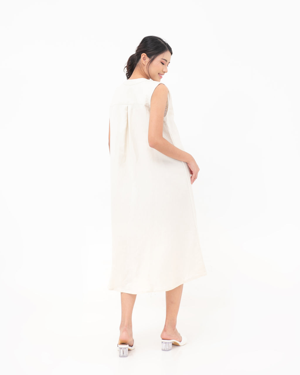 Tania Linen Dress Cream
