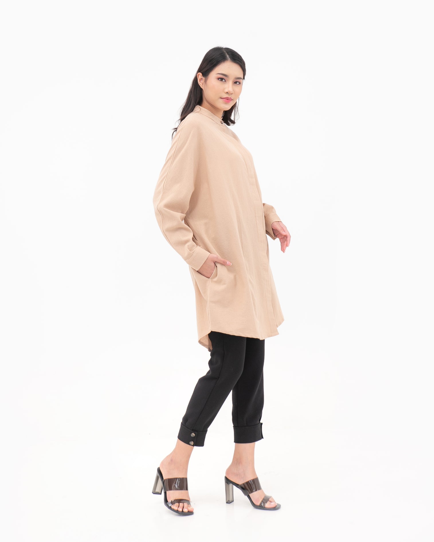Nancy Linen Tunic Dress Sand