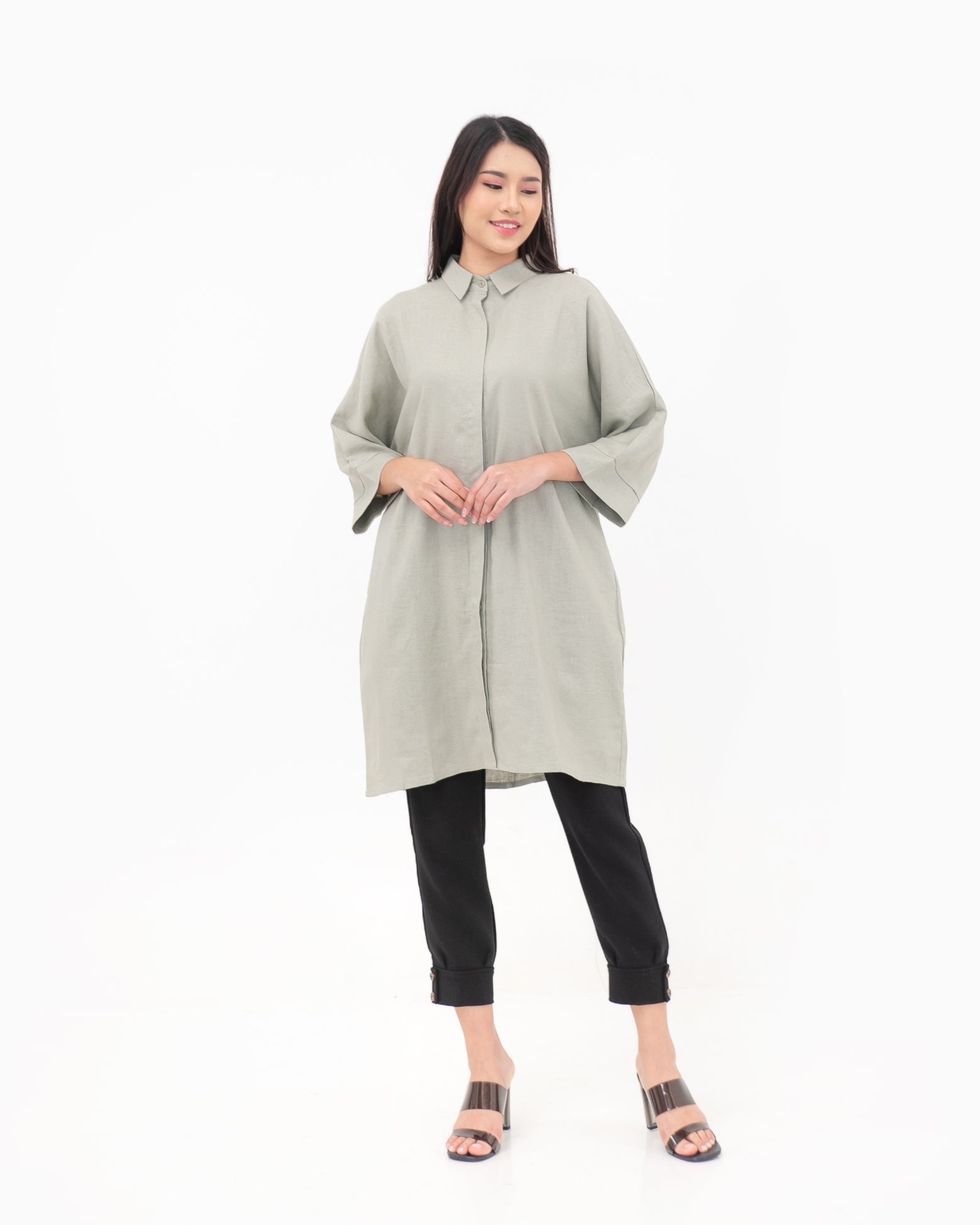 Runa Linen Dress / Tunic Sage