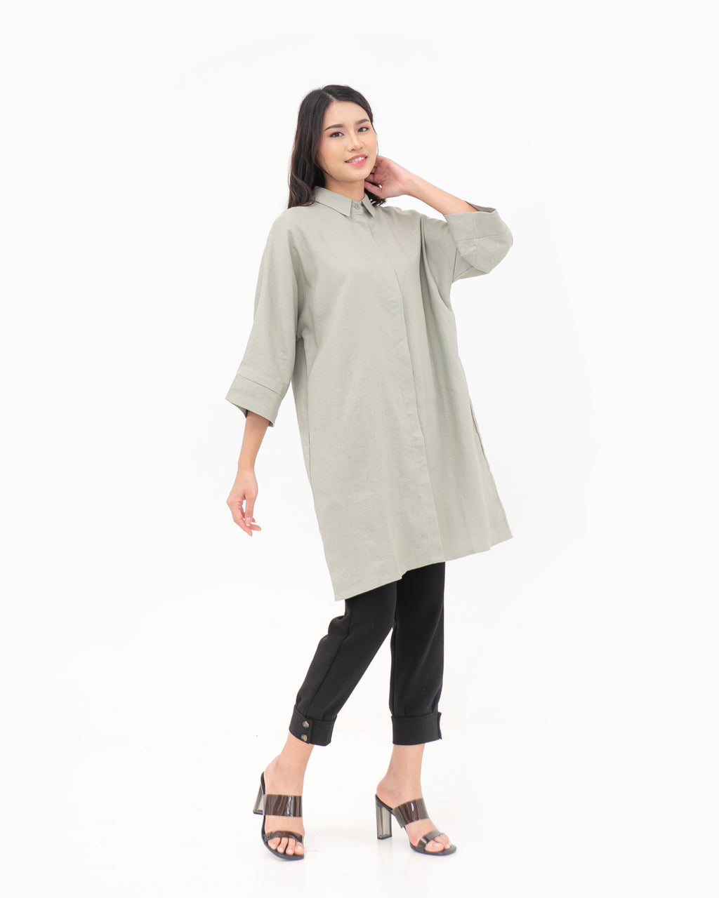 Runa Linen Dress / Tunic Sage