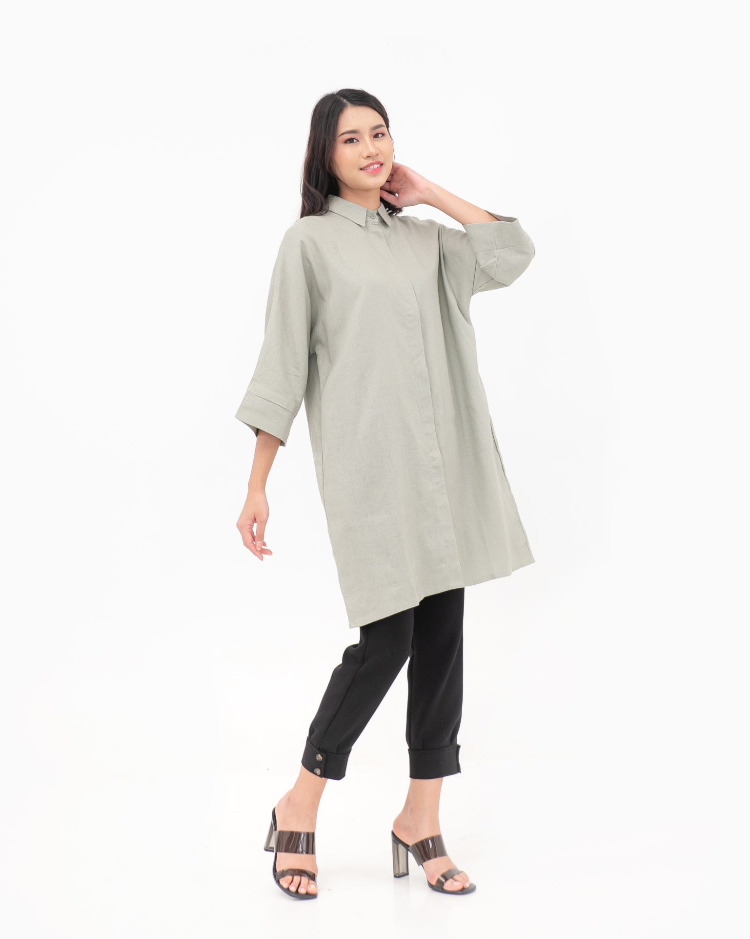 Runa Linen Dress / Tunic Sage