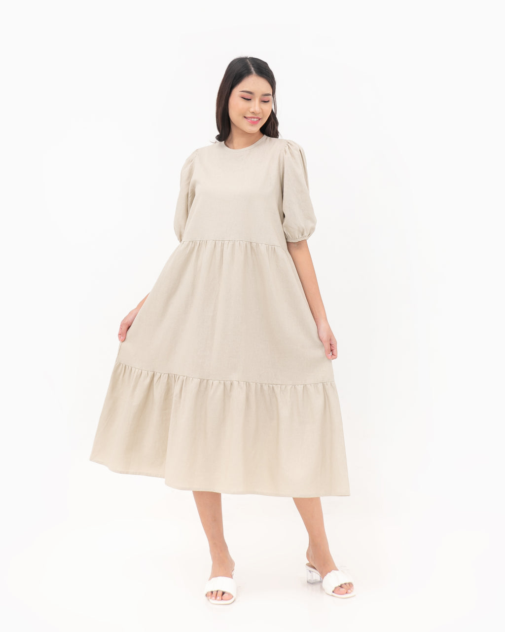Luciana Linen Dress Khaki
