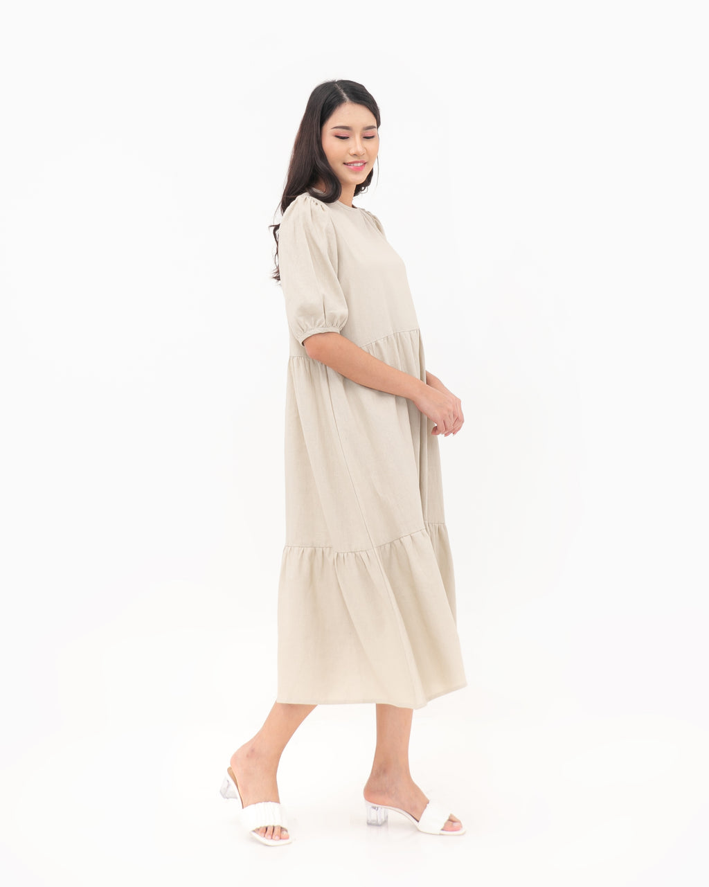 Luciana Linen Dress Khaki
