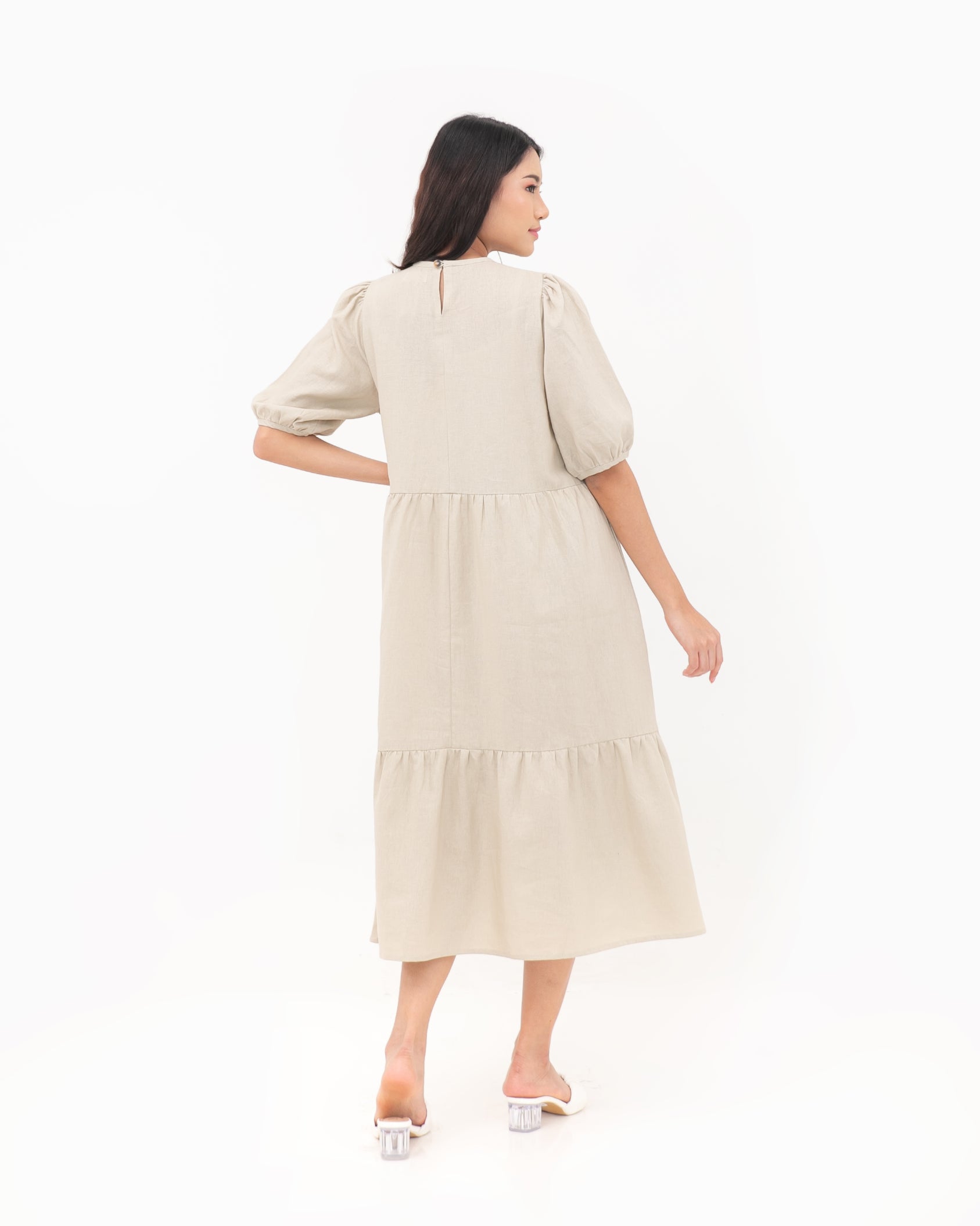 Luciana Linen Dress Khaki