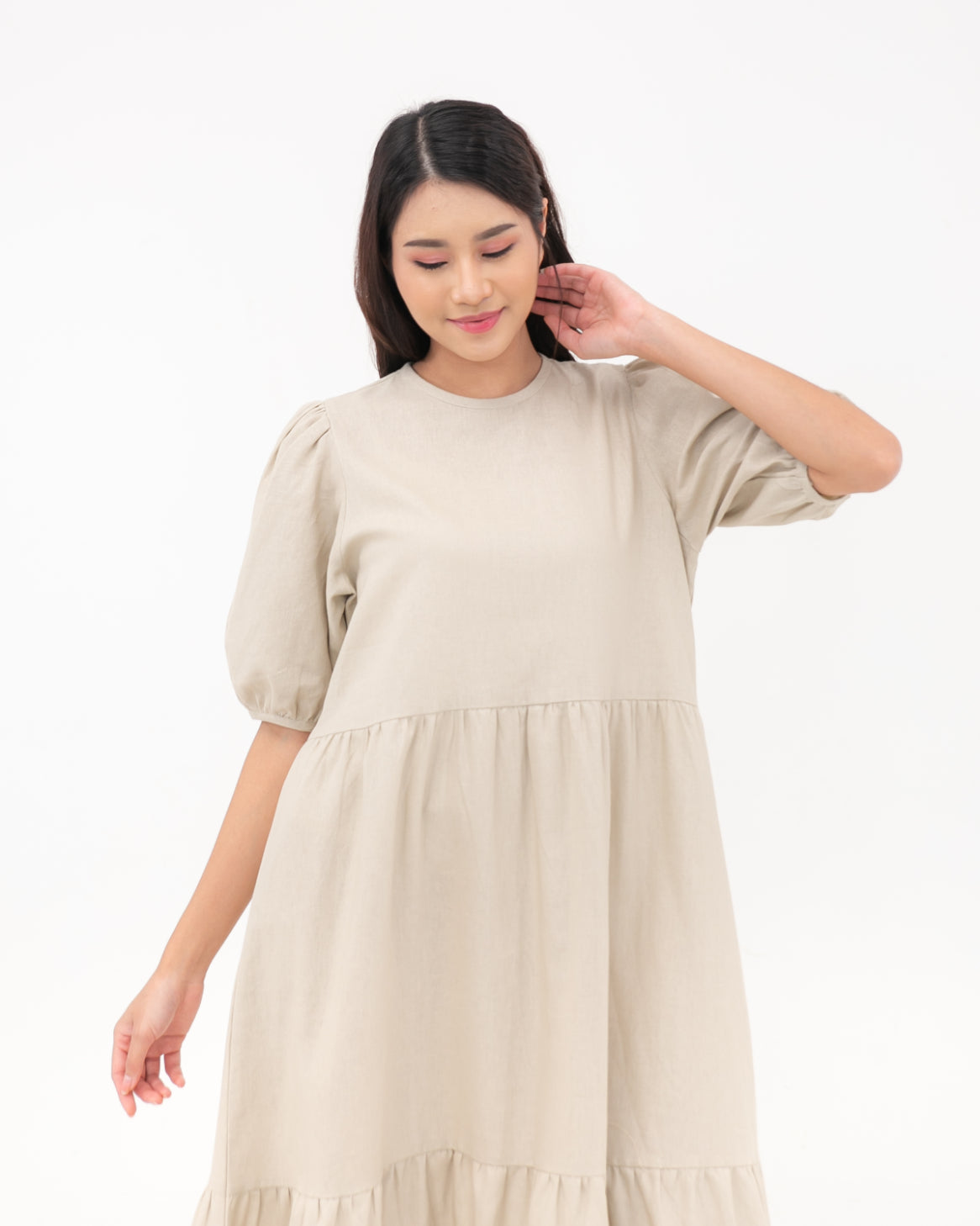 Luciana Linen Dress Khaki