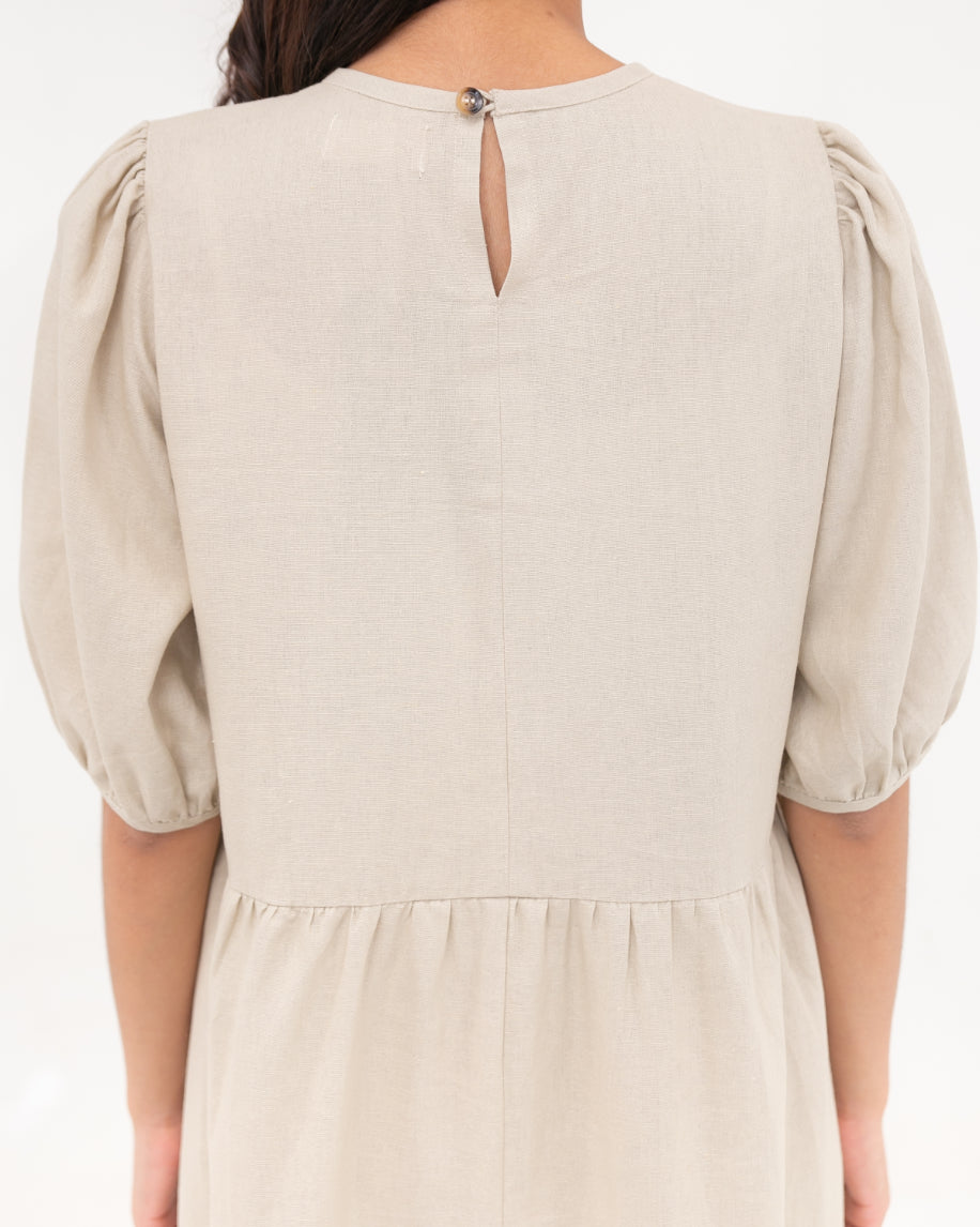 Luciana Linen Dress Khaki