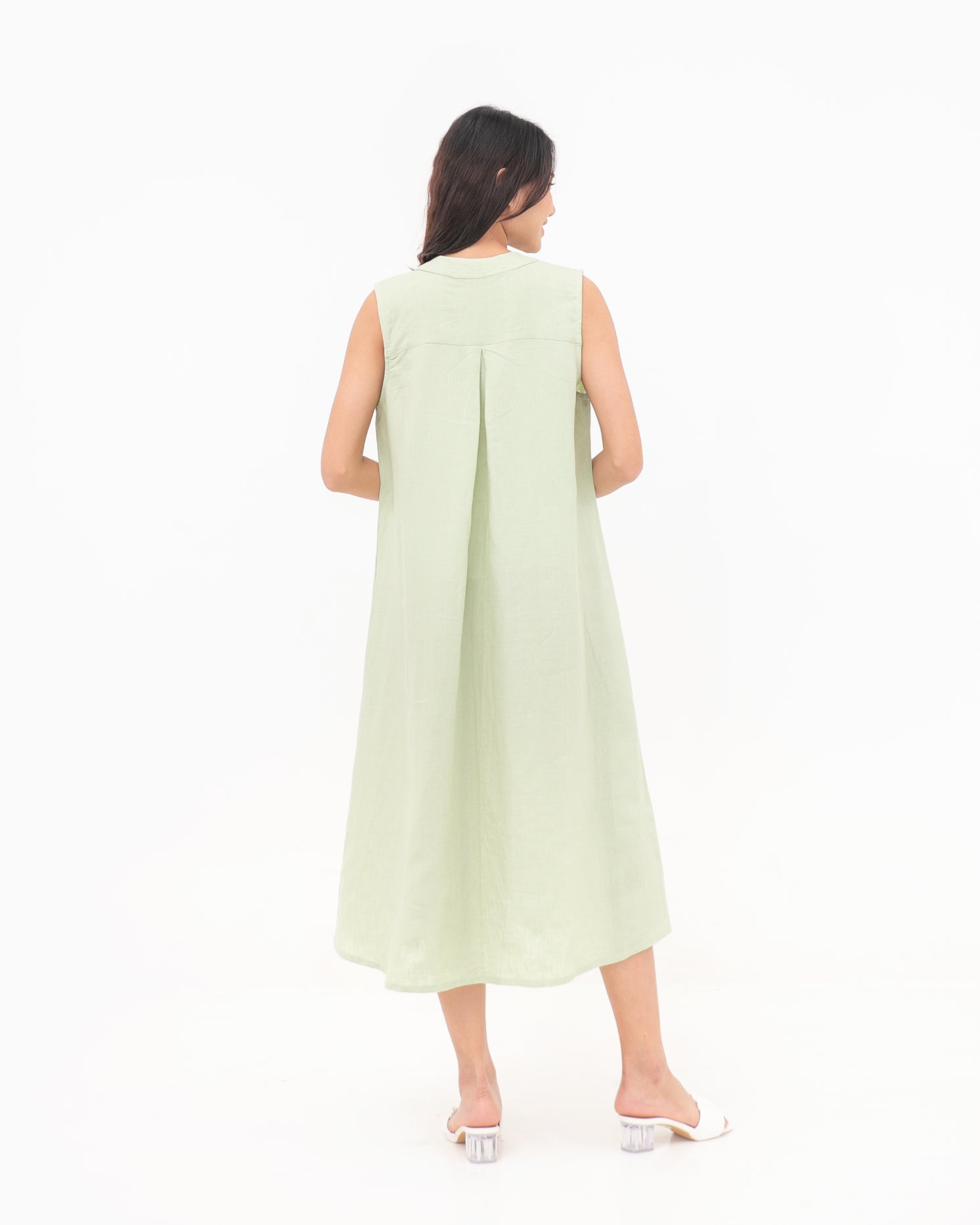 Tania Linen Dress Sage