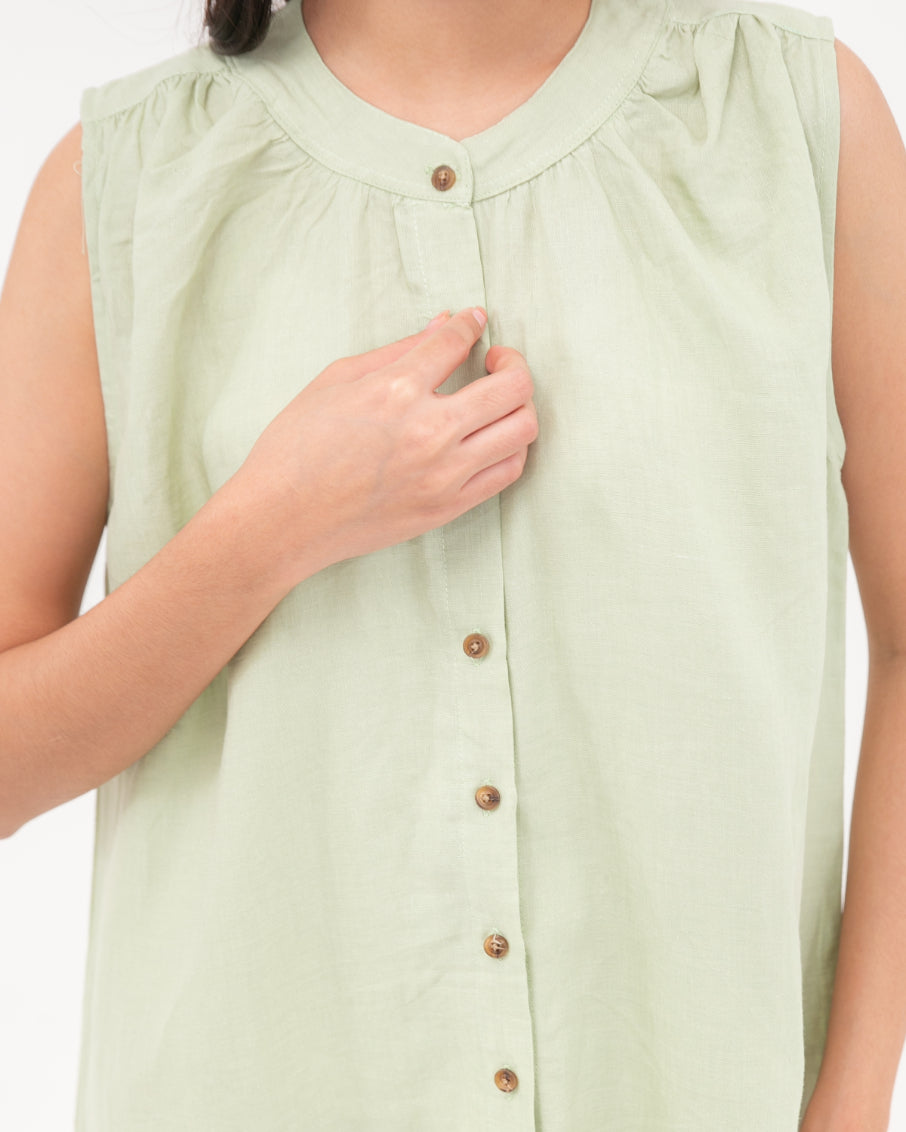 Tania Linen Dress Sage