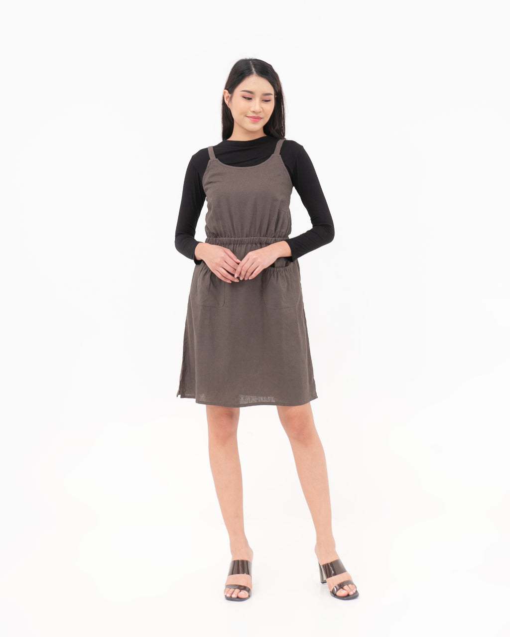 Naila Linen Dress Army Green