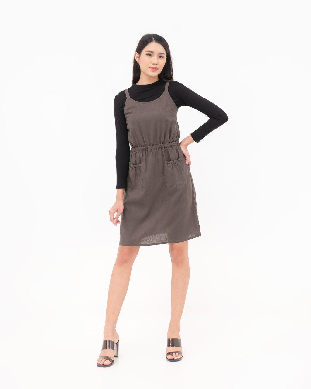 Naila Linen Dress Army Green