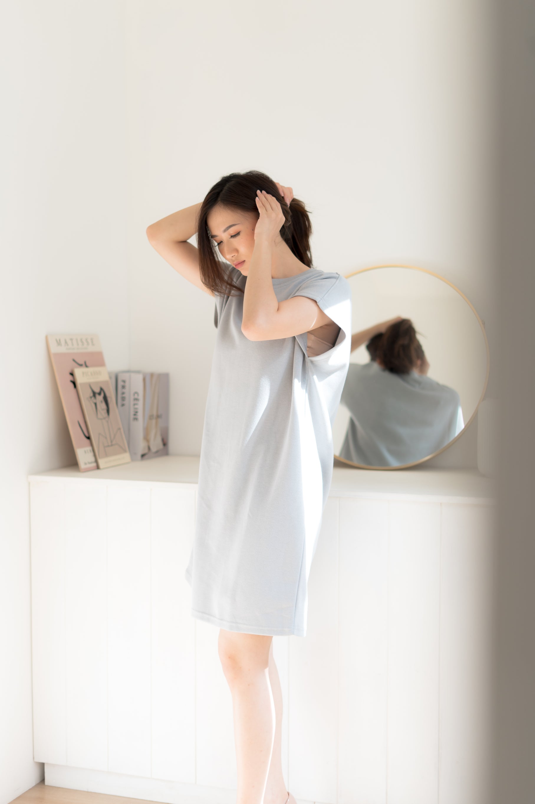 Ophira Cotton Relax Dress Sage