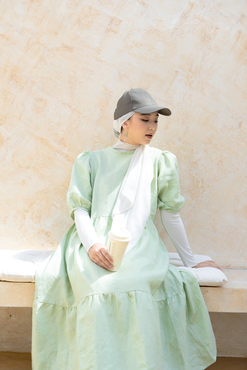 Luciana Linen Dress Sage