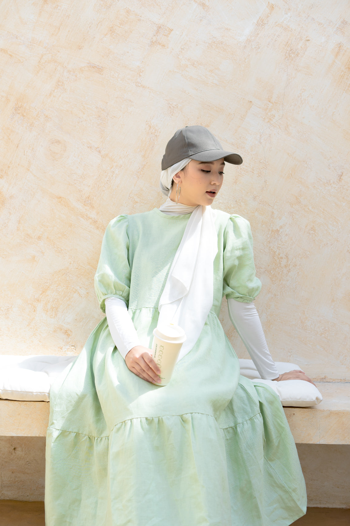 Luciana Linen Dress Sage