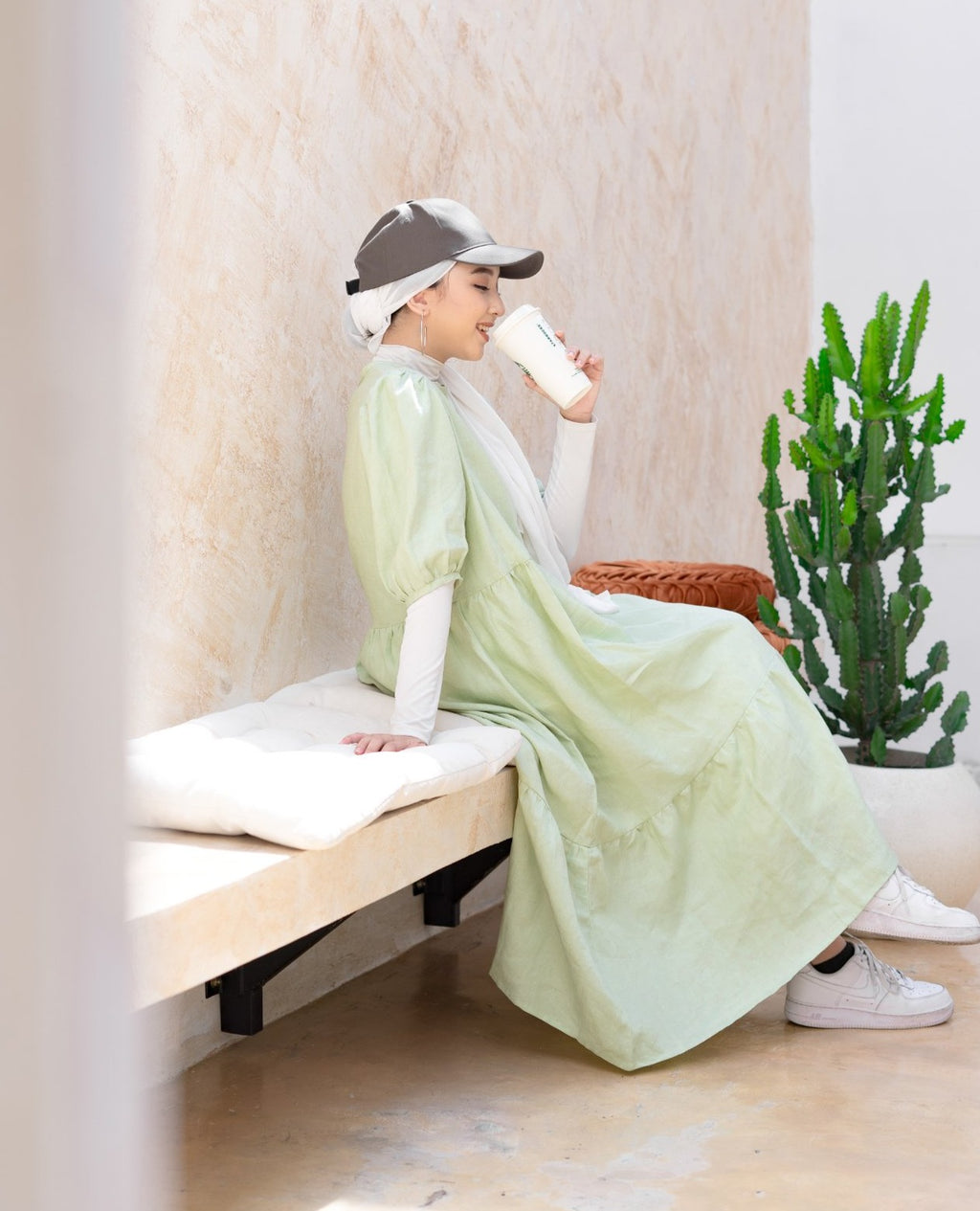 Luciana Linen Dress Sage
