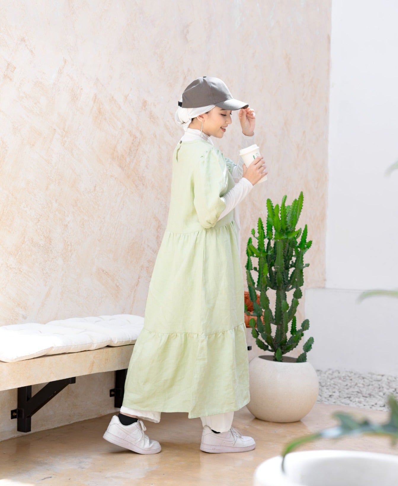 Luciana Linen Dress Sage