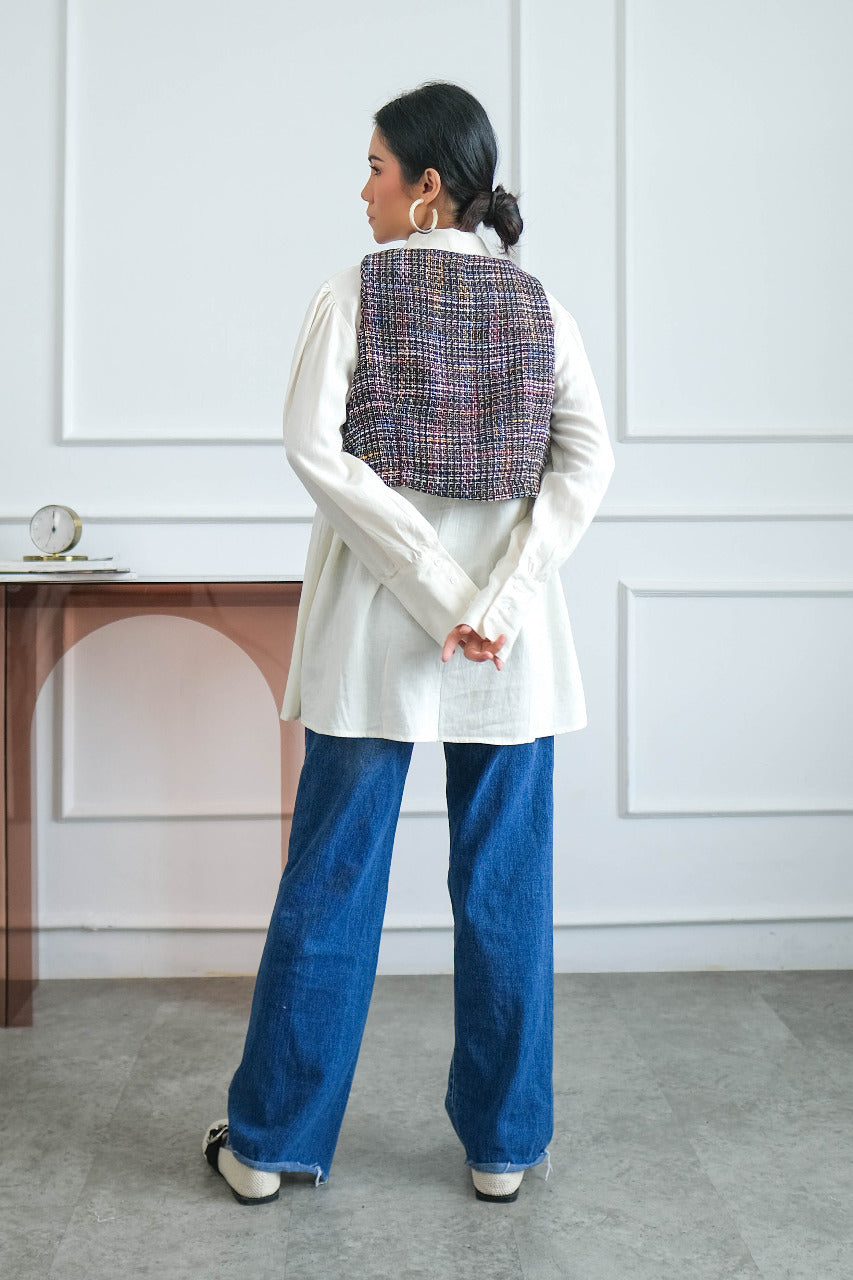 Faira Tweed Linen Blouse