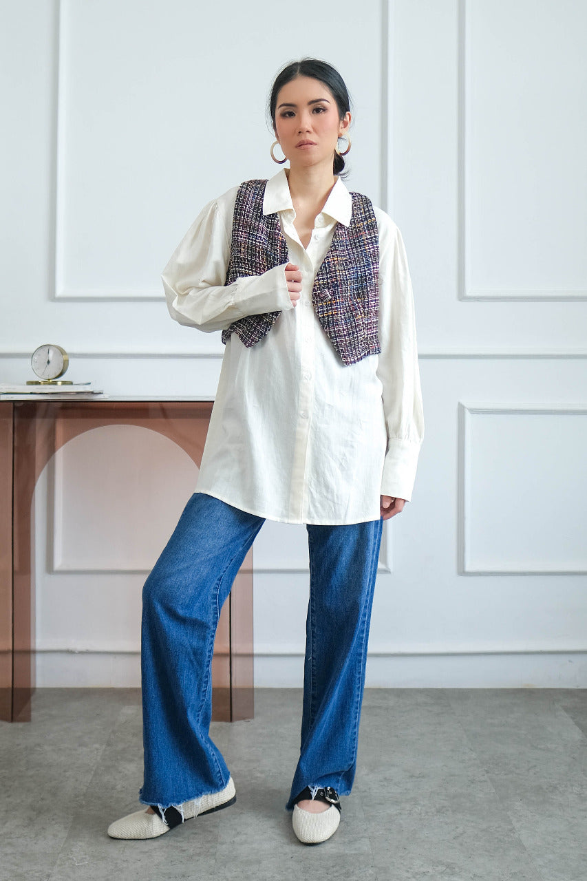 Faira Tweed Linen Blouse