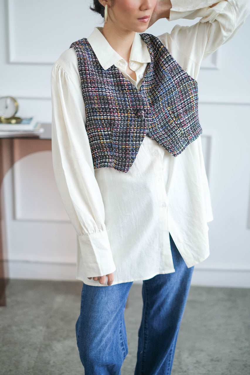 Faira Tweed Linen Blouse