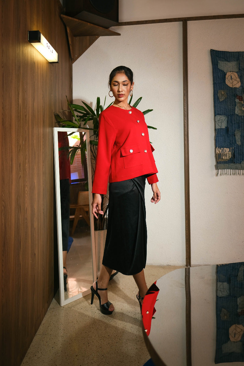 Julia Cotton Outerwear Red
