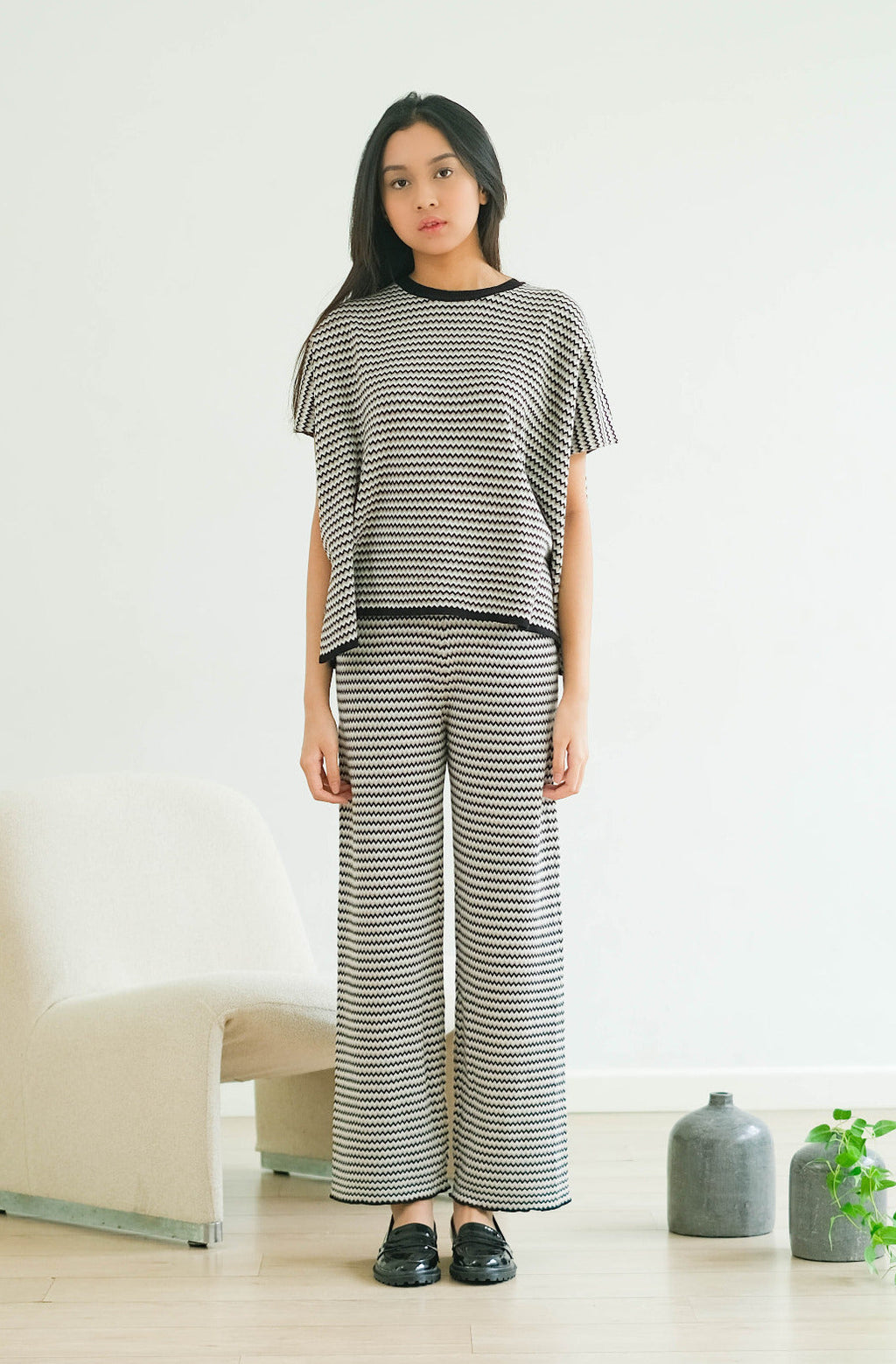 Knitted Madline Mercy Pants Black Set