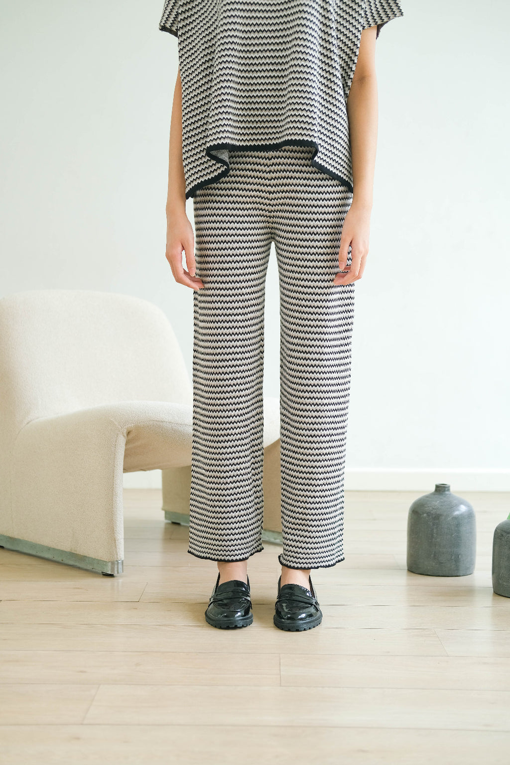 Knitted Madline Mercy Pants Black Set