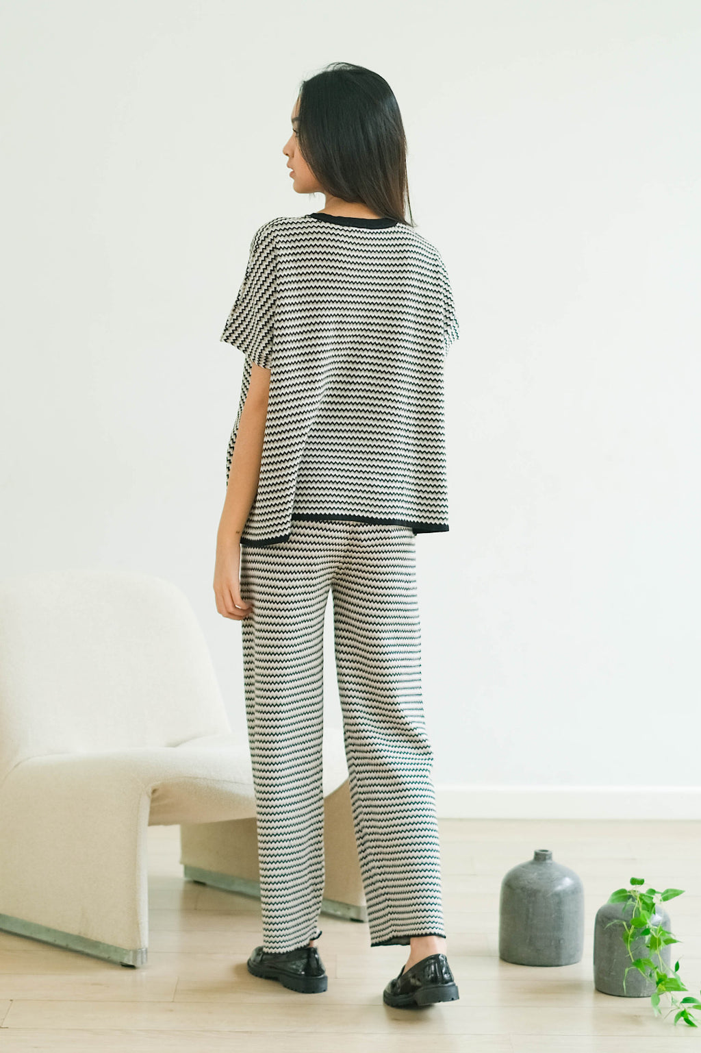 Knitted Madline Mercy Pants Black Set