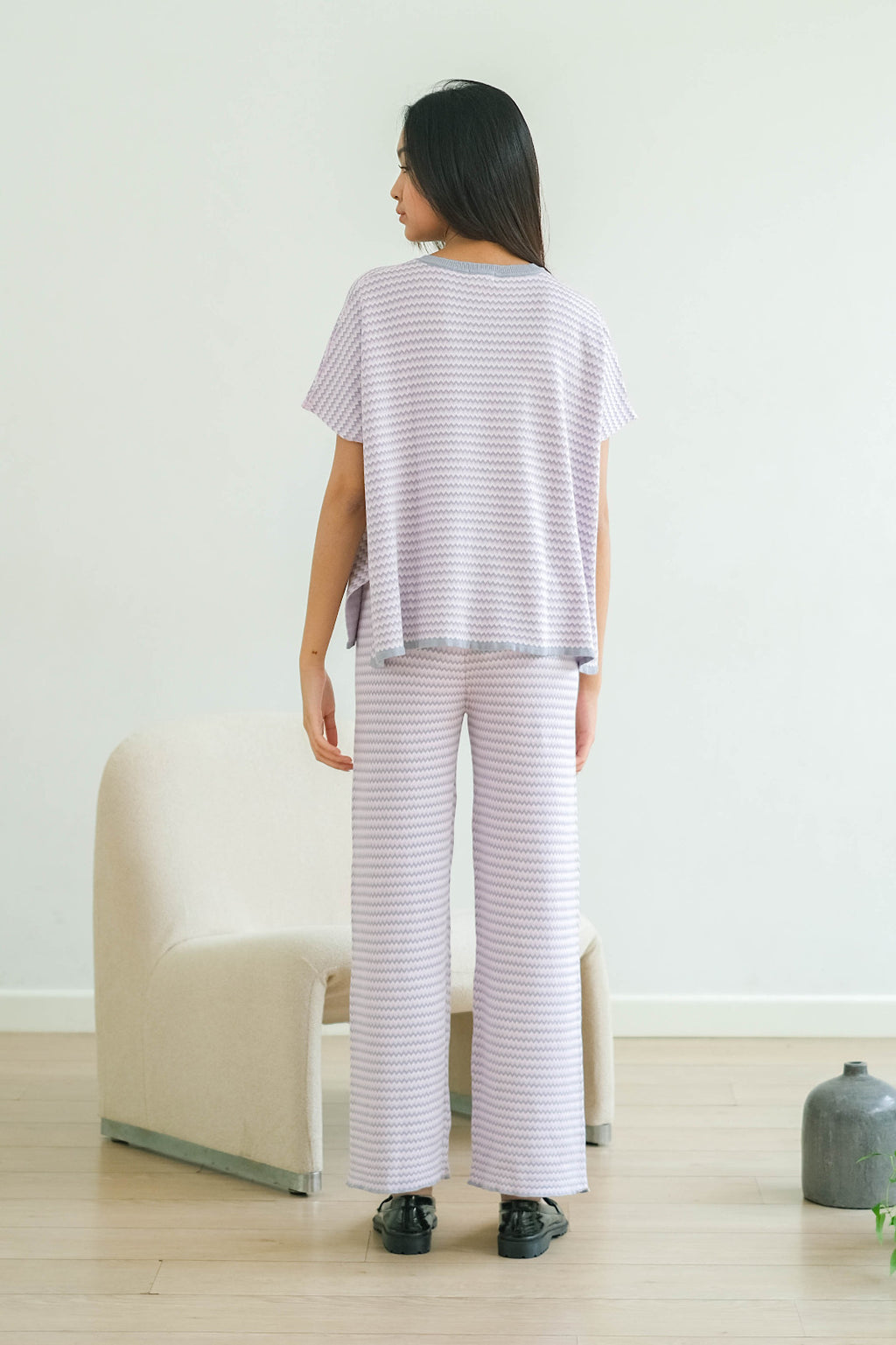 Knitted Madline Mercy Pants Cerulean Set