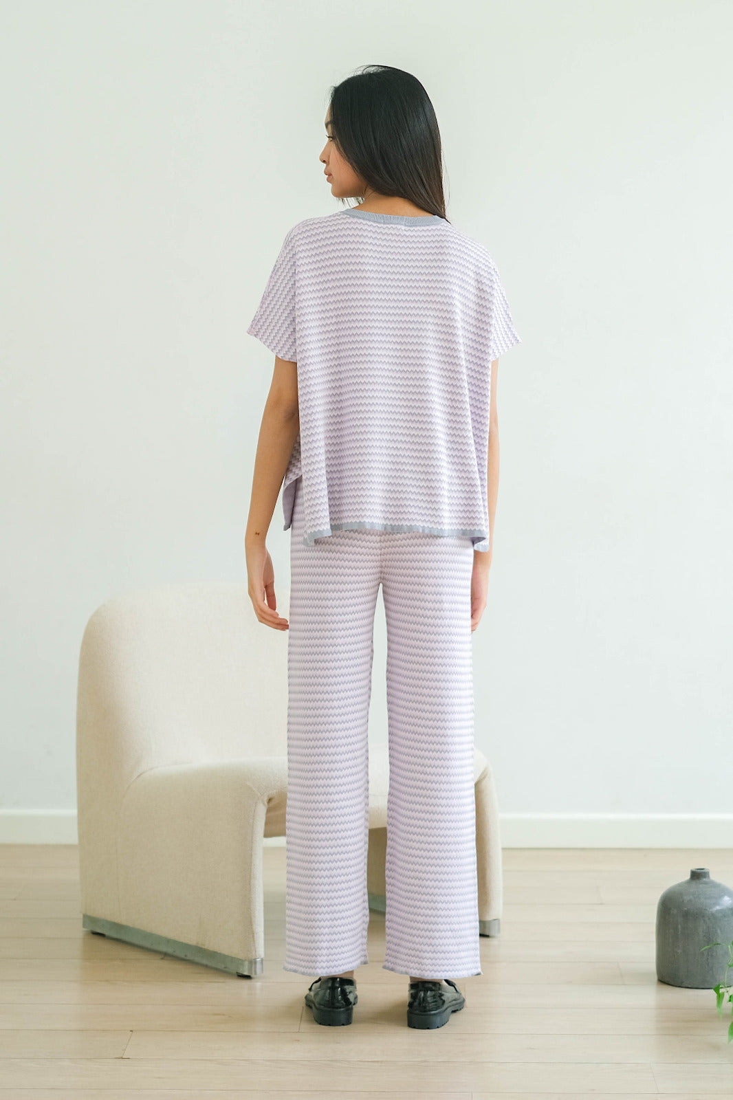 Knitted Madline Mercy Pants Cerulean Set