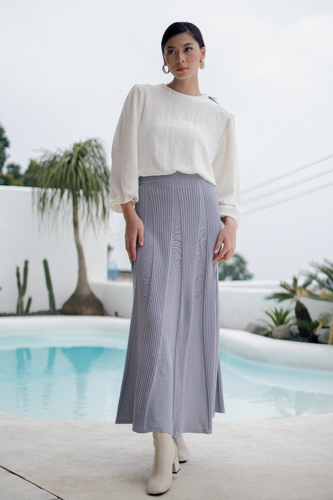 Odette Knitted Skirt Cerulean
